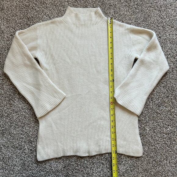 Everlane ivory knit mockneck long sleeve cashmere sweater size S - Picture 9 of 11